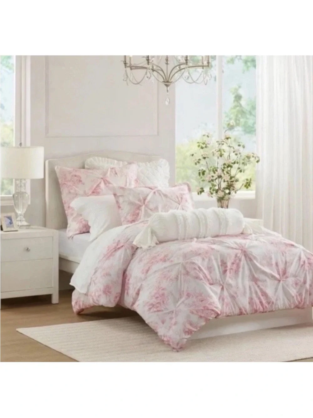 Retired Armoire Collection Pink Toile Full/Queen Reversible Comforter NWT - Picture 2 of 8